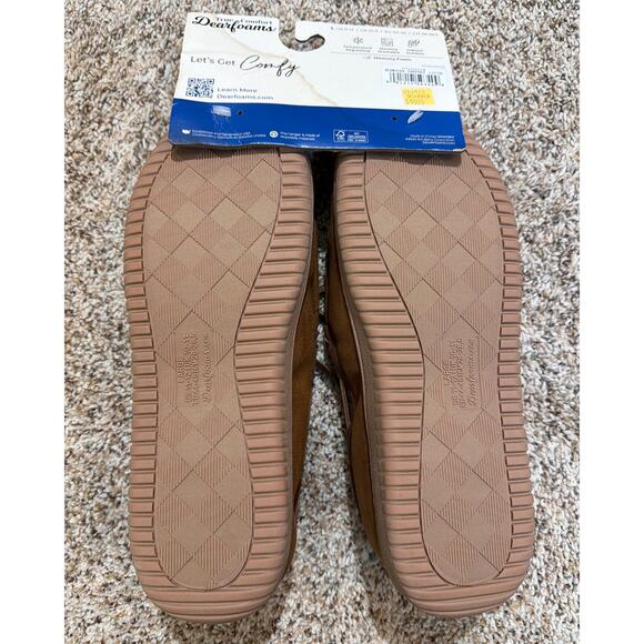 Dearfoam Men's Microsuede Chestnut Brown Slippers - Large  11-12 NEW WITH TAGS - Picture 2 of 4